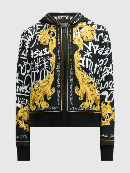 Спортивна куртка в принт Barocco Versace Jeans Couture чорна