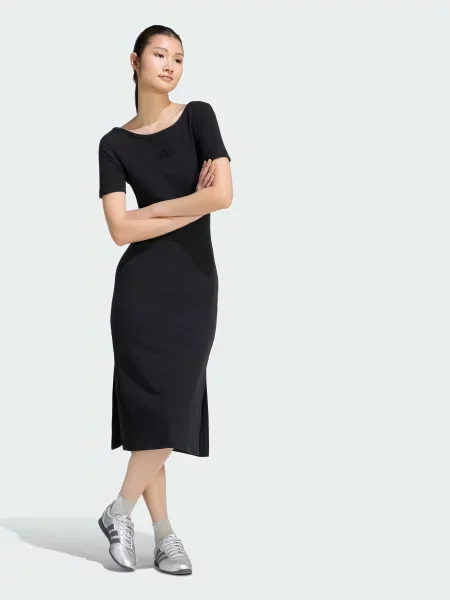 Платье миди Adidas черное