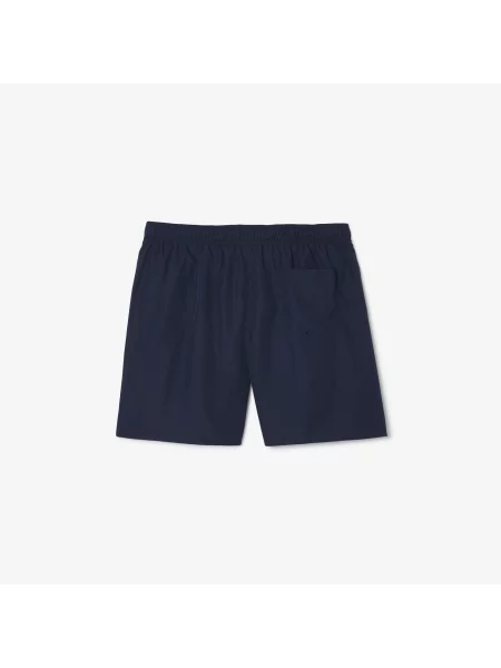 Lacoste Monochromatyczne Kąpielówki Średniej Długości niebieski