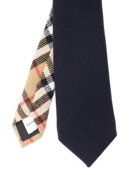Cravată Burberry de lână în carouri albastru