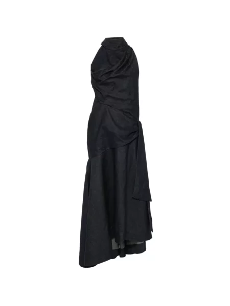 Rochie maxi Zimmermann drapată cu gât halter albastru