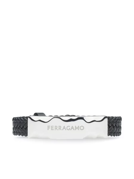 Кожена гривна Ferragamo черно