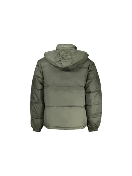 Tommy Jeans Péřová Bunda Alaska S Odnímatelnou Kapucí tmavě zelená