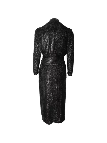 Rochie midi Iro drapată până la genunchi de costum negru