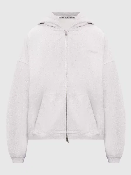 Меланжева спортивна куртка з кристалами Alexander Wang сіра