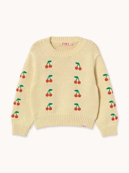 Tinycottons Dětský svetr MINI CHERRIES SWEATER žlutý