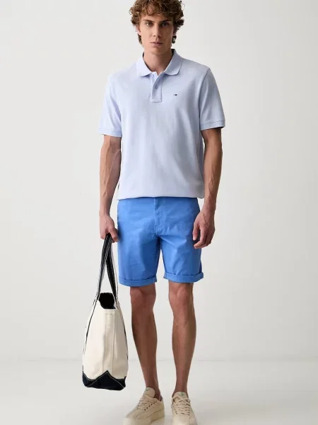 Tricou polo Tommy Jeans albastru