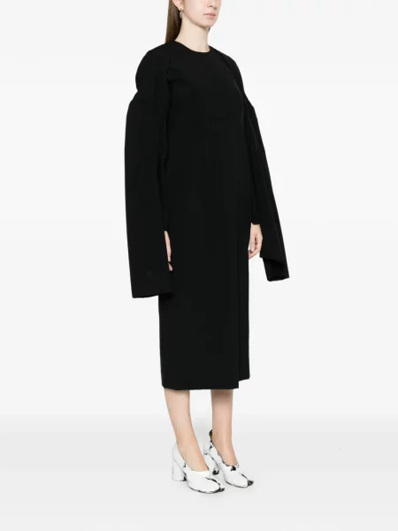 Rochie midi Comme Des Garçons de lână negru