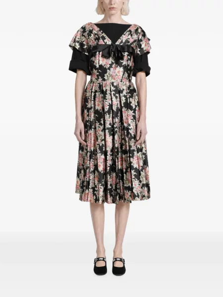 Rochie Simone Rocha cu model floral cu imagine negru