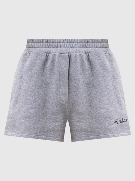Меланжеві шорти з принтом логотипа Off-white сірі