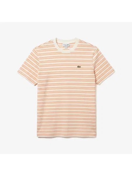 Lacoste T-Shirt W Paski pomarańczowy