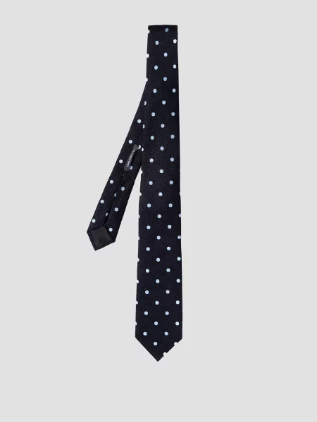 Шелковый галстук Boss в горошек синий