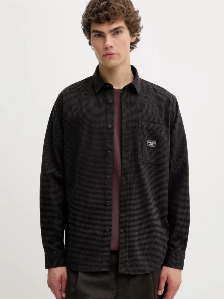 Košile Guess Jeans regular s klasickým límcem černá