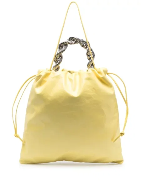 Geanta de piele Jil Sander din piele galben