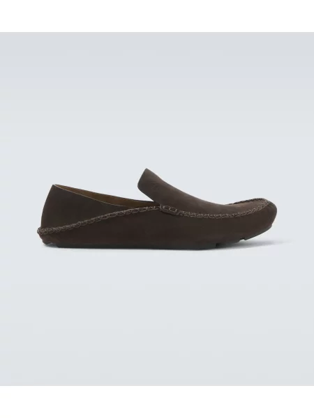 Pantofi loafer Loewe din piele de căprioară maro
