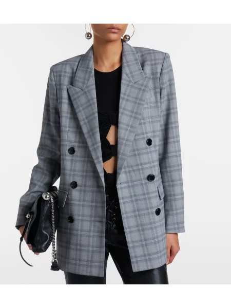 Vunena jakna Isabel Marant karirana siva