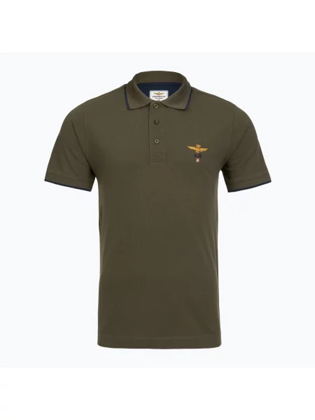 Tricou polo pentru bărbați Aeronautica Militare Polo scuro verde