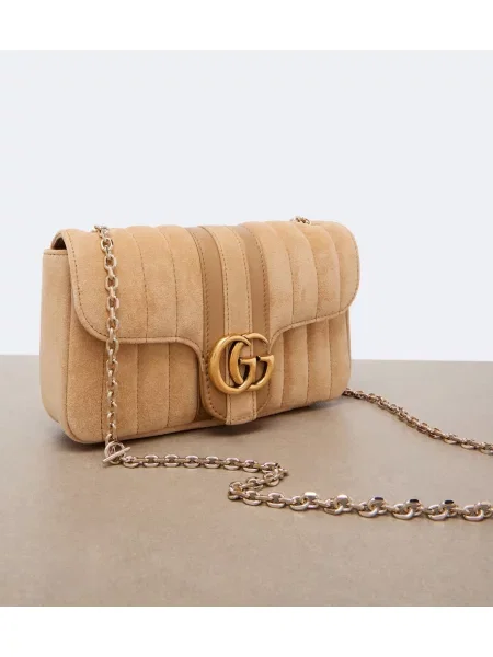 Geantă Gucci din piele de căprioară bej