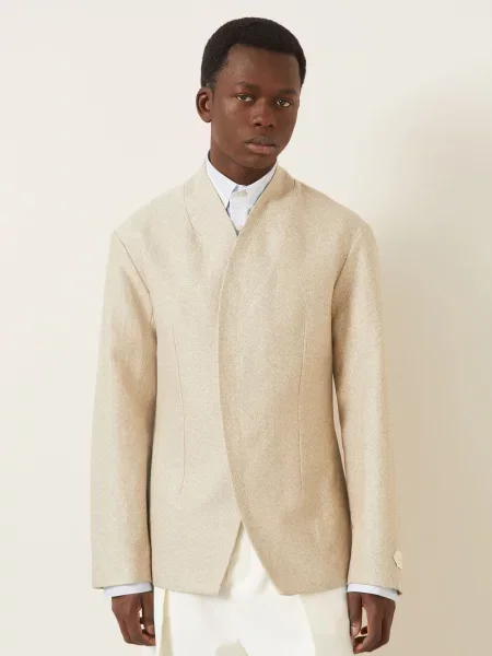 Jacquemus Sako La Veste Bastide Extra Úzký Střih S Lnem béžová
