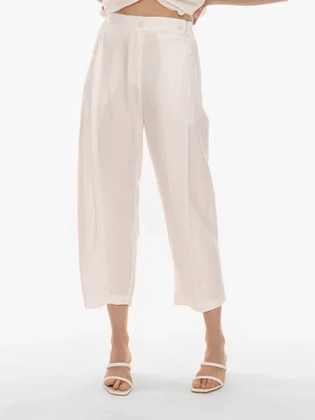 Pantaloni cutați Ringline' alb