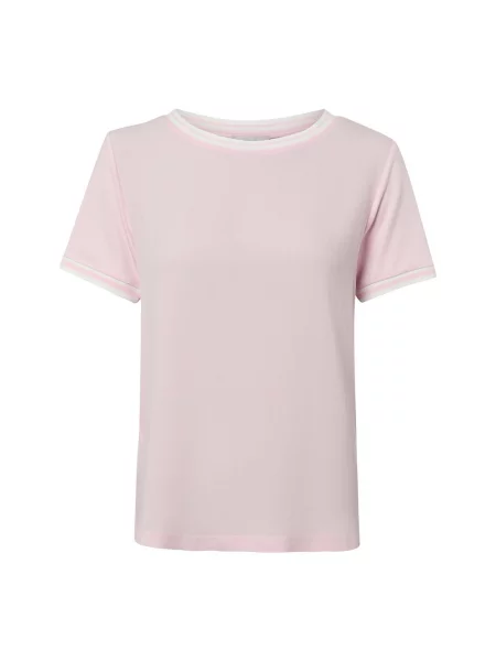 T-shirt z mieszanki i elastanu z okrągłym dekoltem More & More różowa