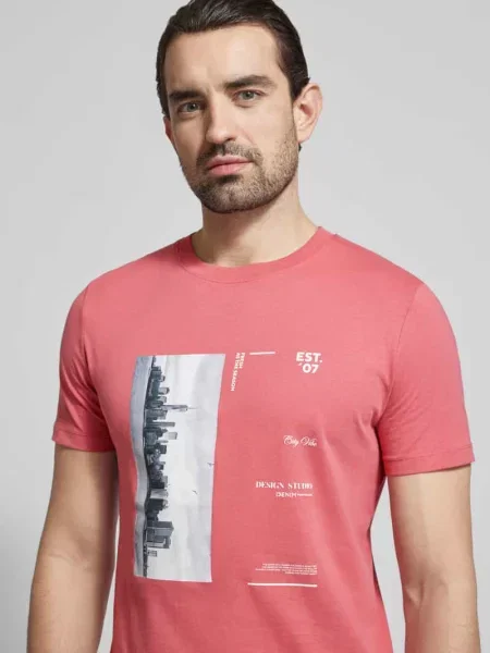 T-shirt o kroju regular fit z czystej bawełny Tom Tailor Denim