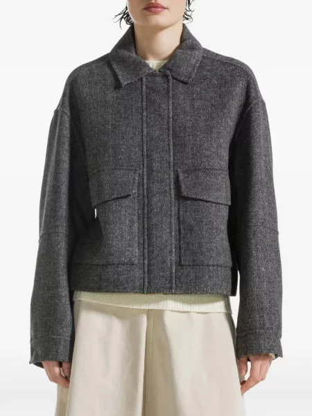 Geacă Seventy cu model herringbone gri