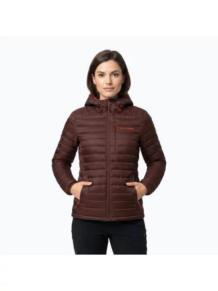 Geacă cu puf pentru femei Alpinus Kiruna brown maro