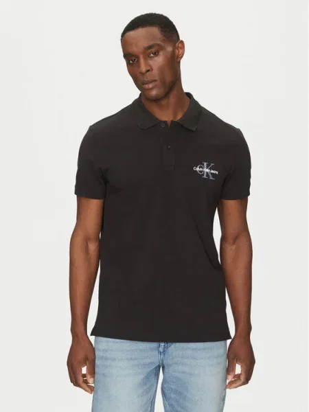 Calvin Klein Jeans Polokošeľa Monologo Čierna biela