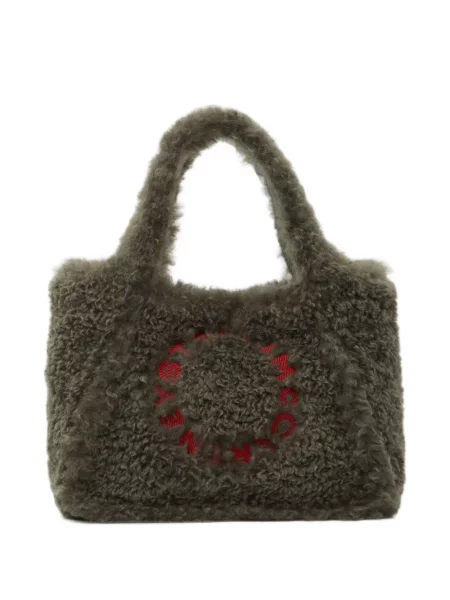 Ursuleț de pluș geantă shopper Stella Mccartney cu broderie gri
