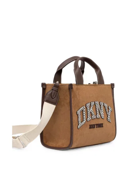 Geantă shopper Dkny cu aplicații maro