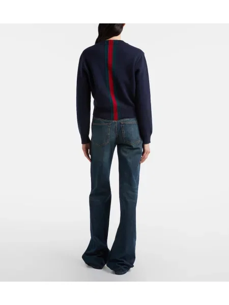 Ravne kavbojke Gucci modra