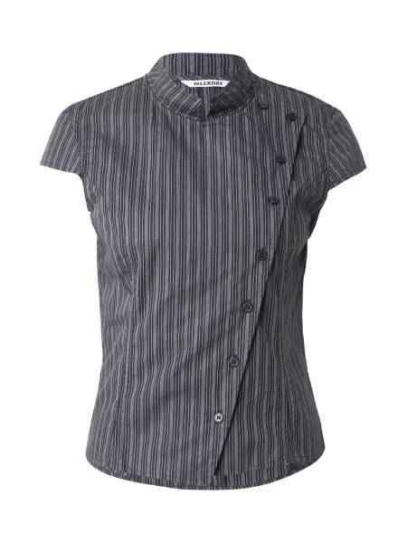 WEEKDAY Bluză Robin gri / gri deschis negru