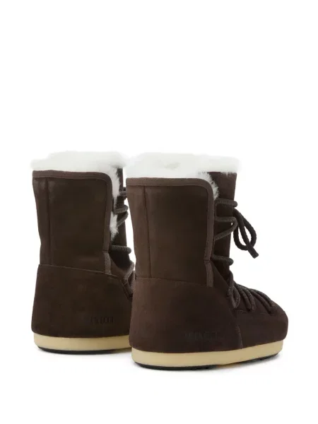 Botine Moon Boot cu șireturi din dantelă maro