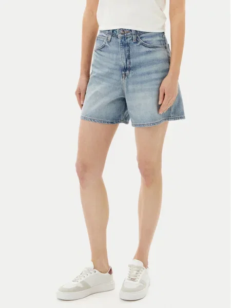 Lee Kratke traperice Stella Wide Leg plava
