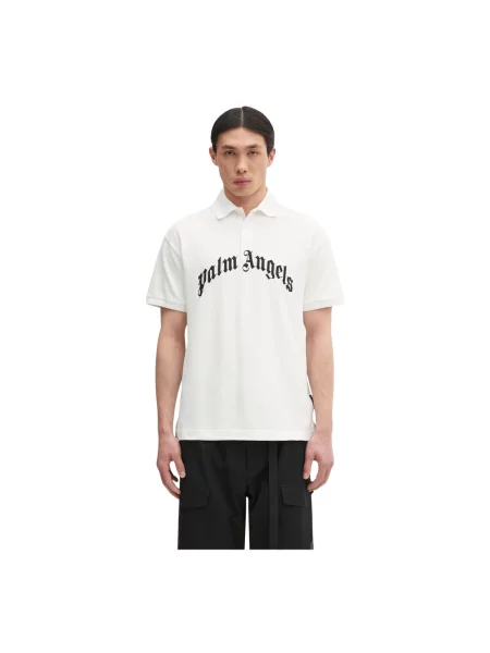 Palm Angels polo Curved Logo z aplikacją biały