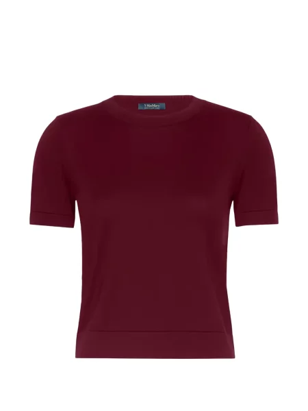 Scurt pulover 's Max Mara cu decolteu rotund roșu