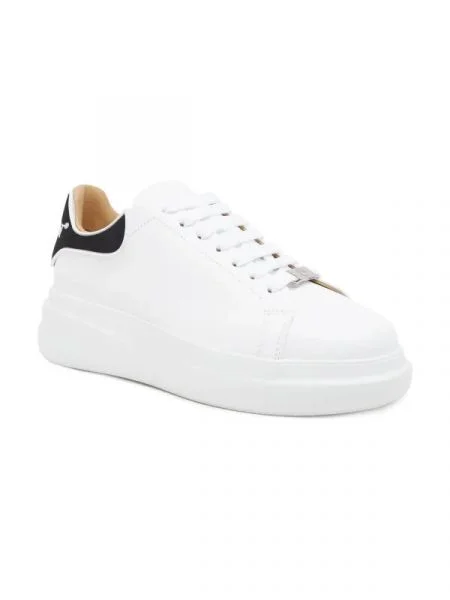 Philipp Plein De piele sneakers Lo-Top alb