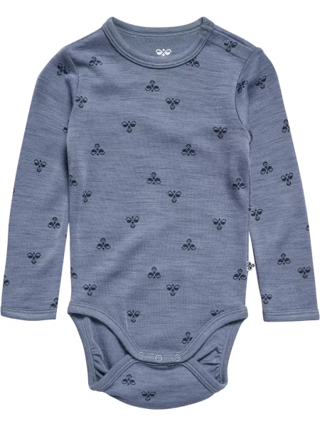 Hummel Body z długim rękawem z wełny merino dla dzieci – FLINT STONE szary