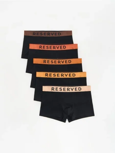Reserved Set de 5 perechi de boxeri classic negru
