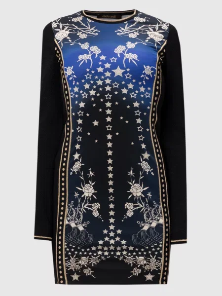 Платье мини Roberto Cavalli с принтом черное