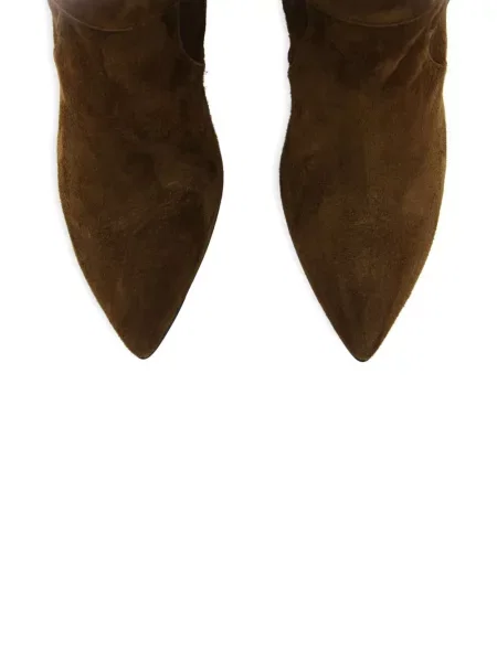 Botine Paul Warmer din piele de căprioară cu cataramă cu bretele maro