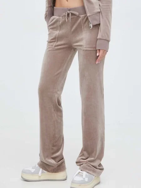 Velur spodnji del trenirke Juicy Couture bež