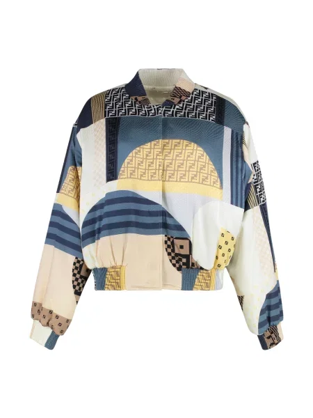 Satynowy wielobarwność kurtka bomber Fendi