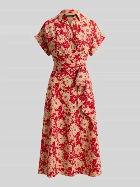 Sukienka casualowa o linii A z odpinanym dopasowanym materiałowo paskiem. Lauren Ralph Lauren