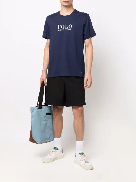 Șosete Polo Ralph Lauren cu autograf din țesătură twill albastru