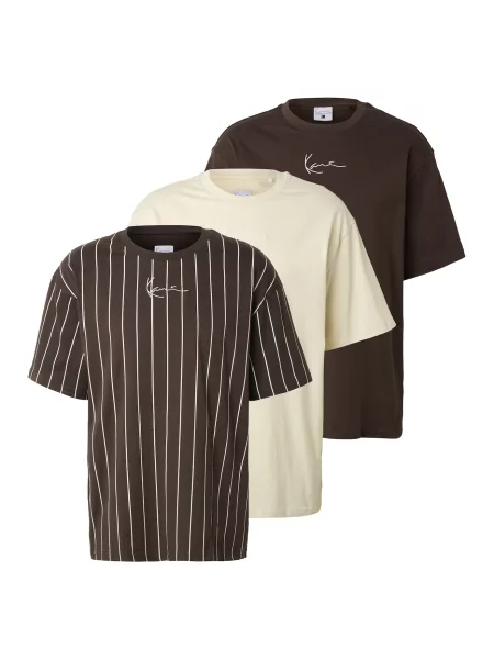 Karl Kani Tricou Essential maro închis alb