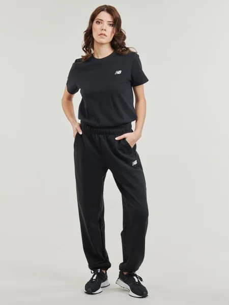 Froté teplákové nohavice New Balance čierna