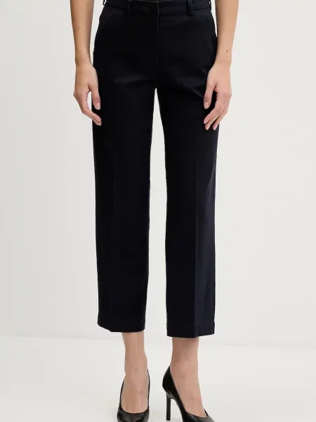 Штани Sisley прямі висока посадка фіолетовий