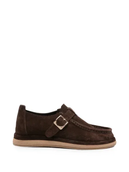 Pantofi loafer Sergio Moretti Firenze din piele de căprioară cu cataramă maro